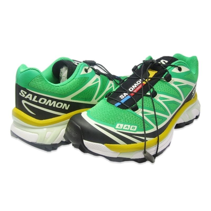 SALOMON サロモン 24.5 cm XT-6 スポーツ スタイル シューズ ローカット Bright Green Black Sulphur