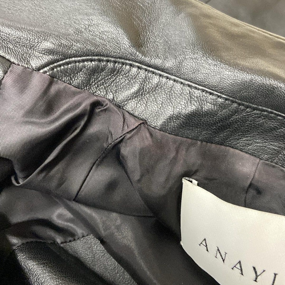 おしゃれになりたい ANAYI アナイ ライダースジャケット サイズ38 M レディース - 黒 長袖|レザー|ジップアップ|春|秋 100％ 本物保証!