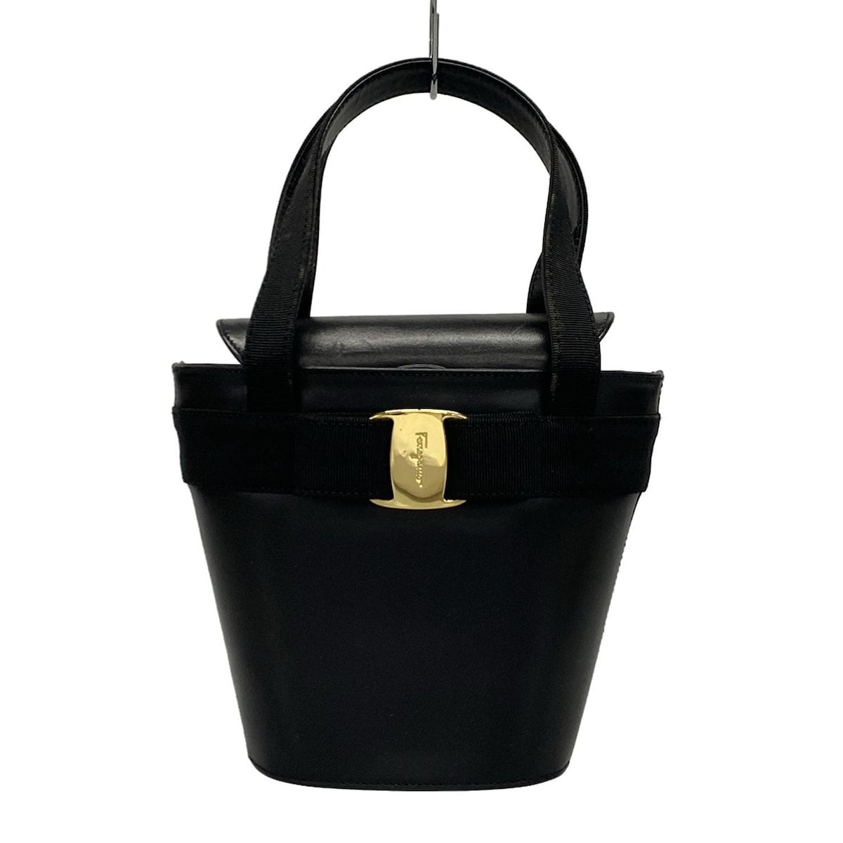 美品Ferragamo 黒 レザーハンドバッグ