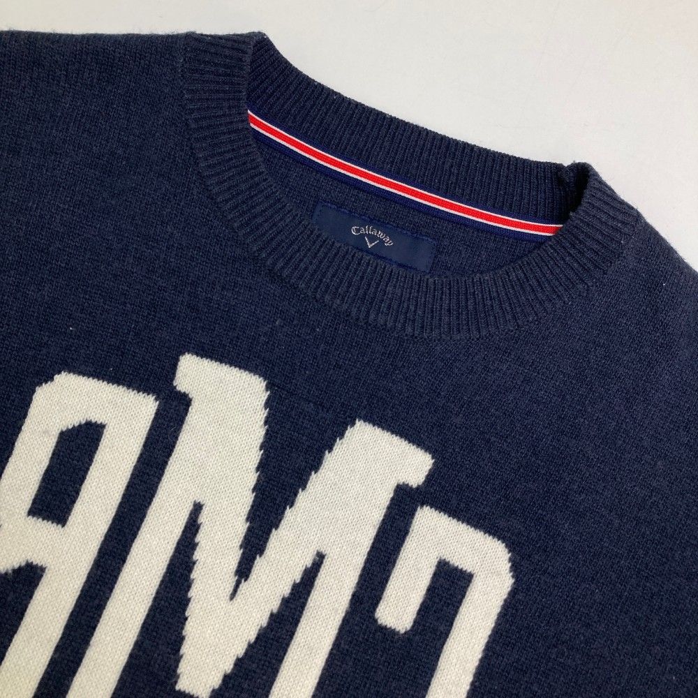 サイズ：L CALLAWAY キャロウェイ ウール混 長袖ニットセーター