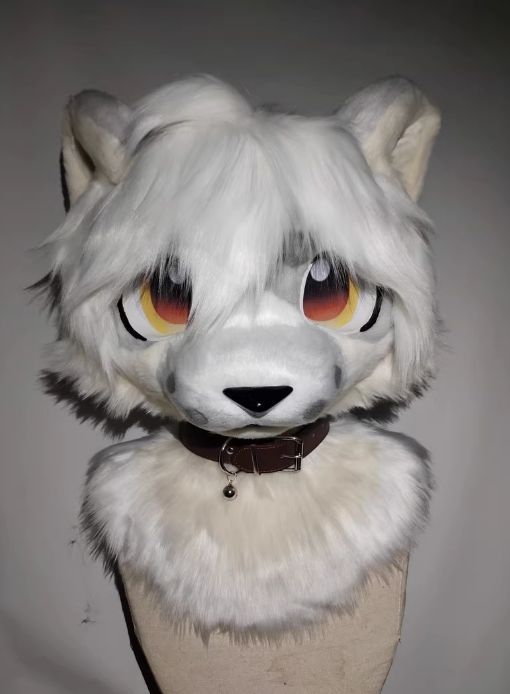 着ぐるみヘッド 犬 NO.215 白 全頭ヘッド ケモノ ファースーツ ぬいぐるみ コスプレ コスチューム kigurumi