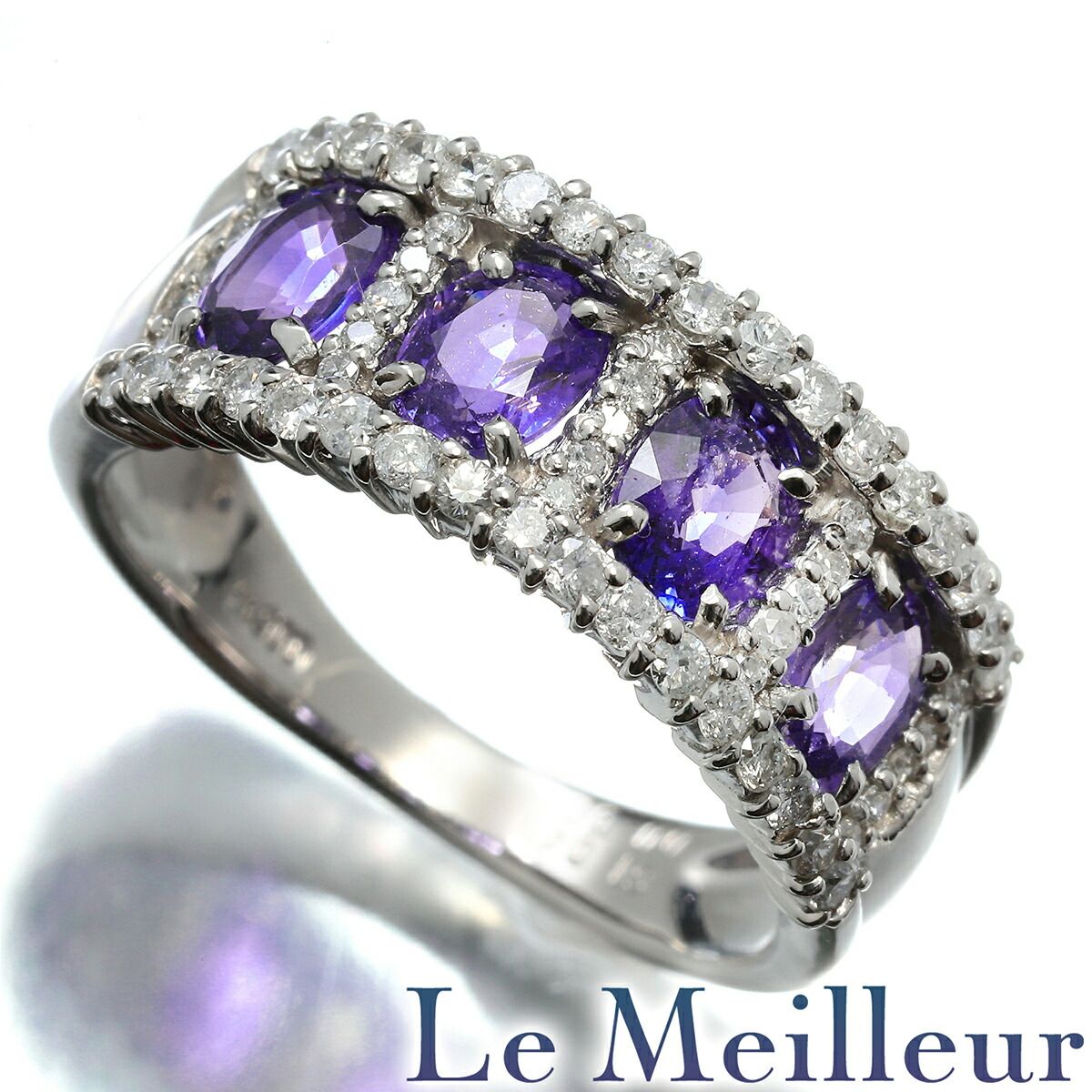 リング 指輪 バイオレットサファイア 1.64ct ダイヤモンド 0.50ct 