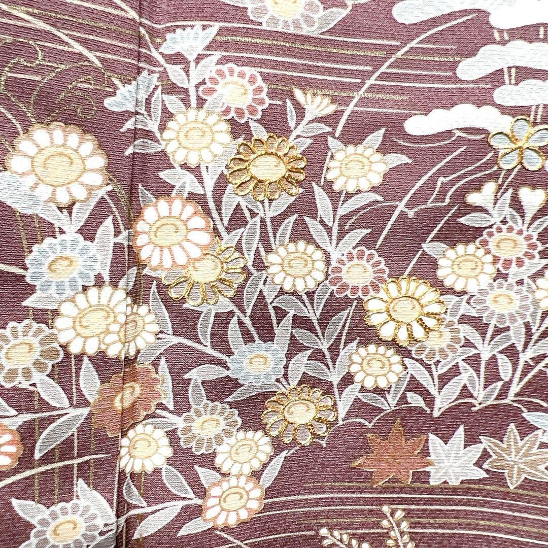 金駒刺繍 風景模様に花模様の訪問着 着物 124w - メルカリ 
