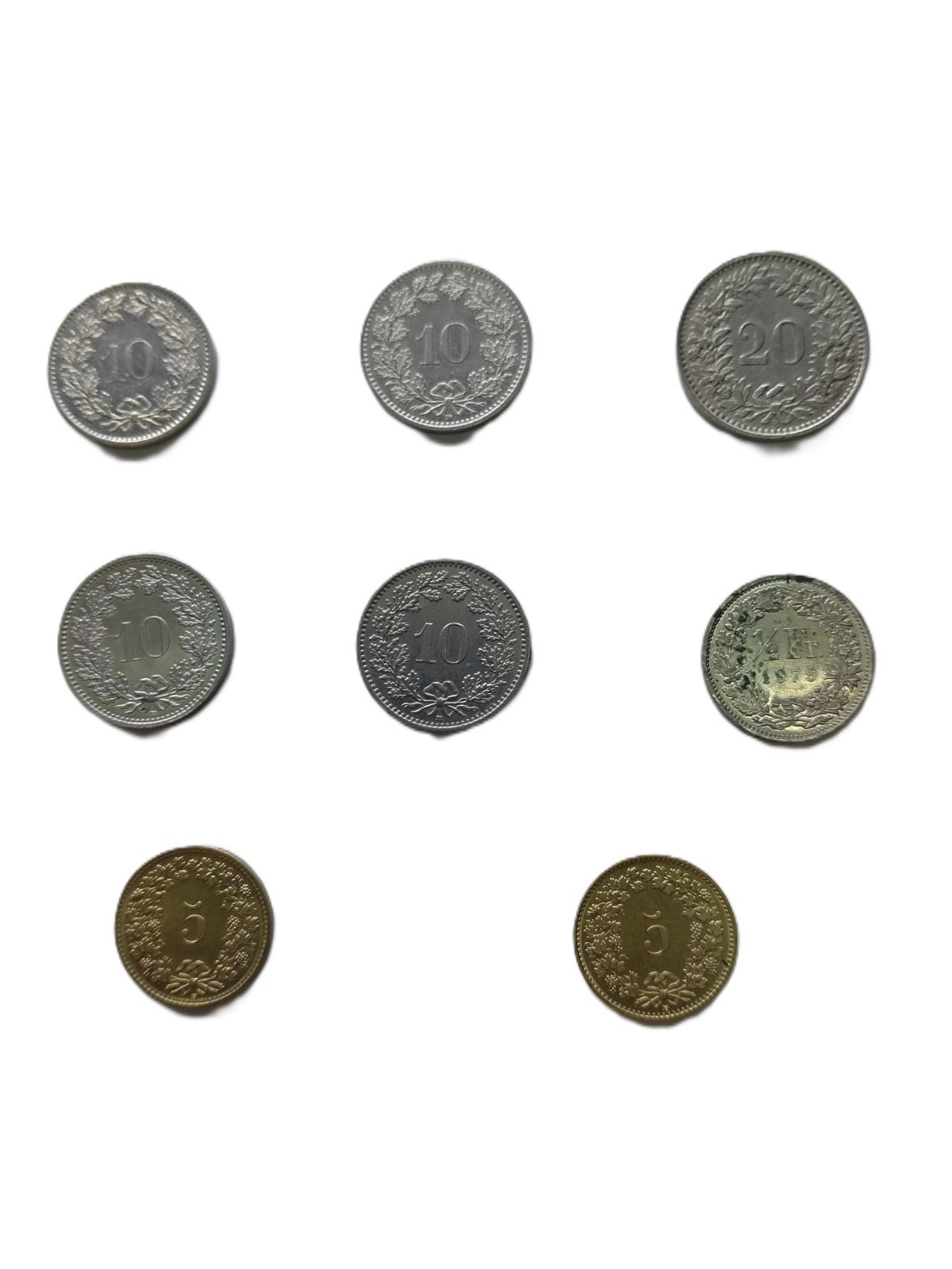●スイス フラン硬貨 8点 |mo-K-73-6056|安い|通貨|お金|1.2フラン|貨幣|銭|硬貨|コレクション|集める|コイン|ラッペン|中立国