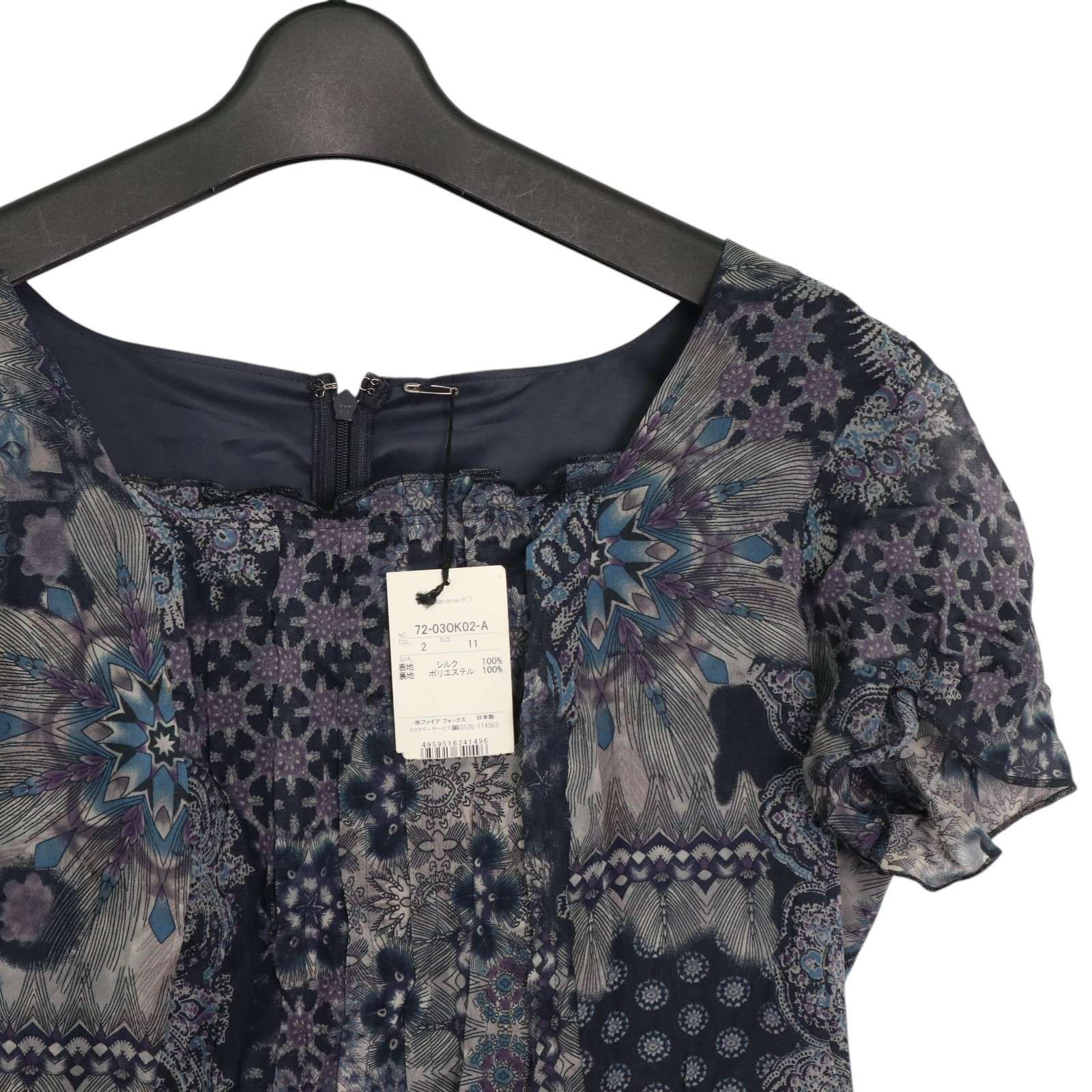 新品 未使用】 Gabardine K.T ギャバジン K.T 春夏☆ シルク 花