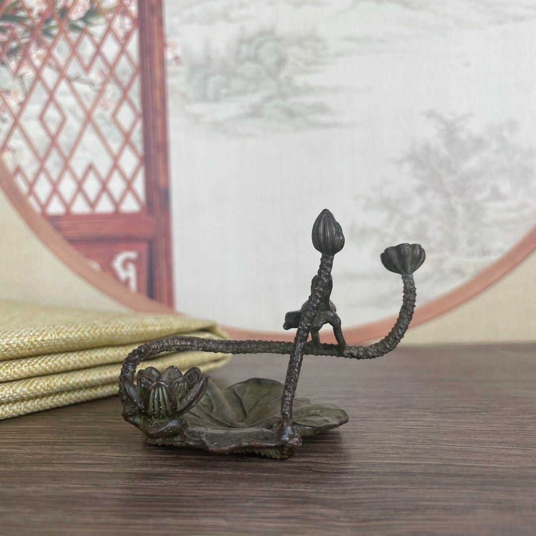 銅 細工 蓮花蓮蓬香挿 線香炉 装飾品工芸品 置物 - メルカリ