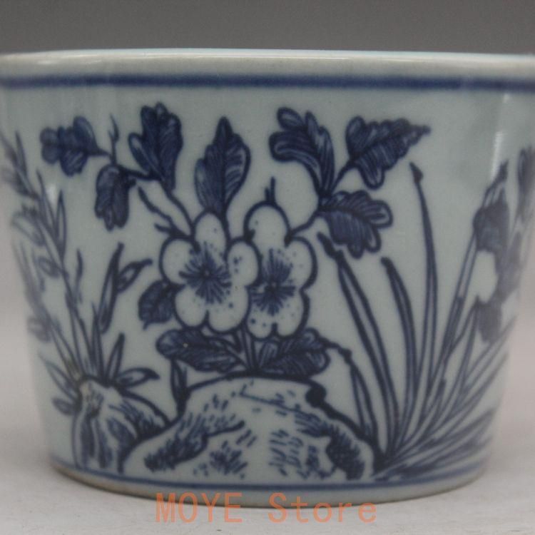 青花磁器鉢 盆栽鉢 中国鉢 植木鉢 多肉植物鉢 小品盆栽鉢 山野草