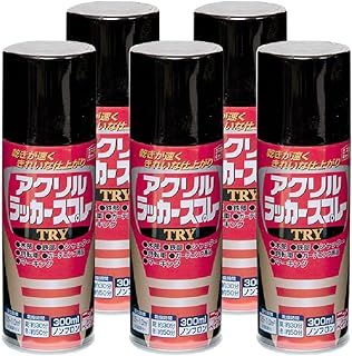 ニッペ ペンキ スプレー アクリルラッカースプレーTRY 300ml 5本