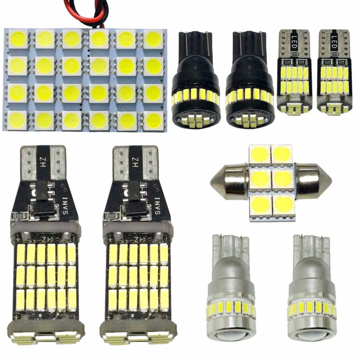 鬼爆 カローラルミオン(ドームランプ車) T10 LED ルームランプ バックランプ ナンバー灯 10点セット 基盤＋ウェッジ球 トヨタ 純正球交換用 パーツ 車検対応