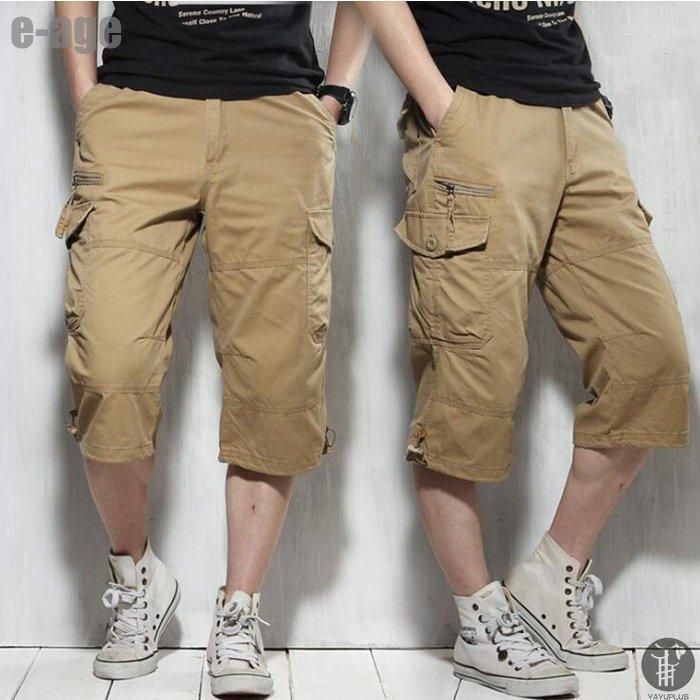 クロップドパンツ カーゴパンツ ハーフパンツ メンズ カーゴ ミリタリー クロップド 半ズボン 七分丈 膝下 7分丈 ストリート カジュアル