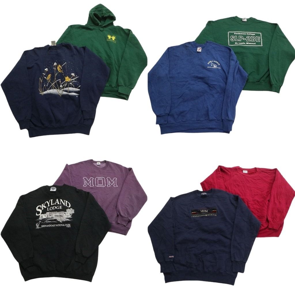 古着卸 まとめ売り USA製 スウェット 8枚セット (メンズ Ｌ /XL ) 90s リー ジャンスポ  フーディー アニマル 動物 中古 古着 MX7146