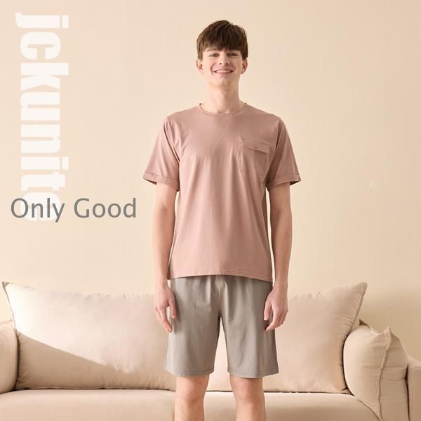 パジャマ メンズ モダール パジャマ 春夏 半袖 Tシャツ 半ズボン 2点セット セットアップ ルームウェア 大きいサイズ ナイトガウンlwc425