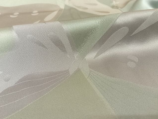 平和屋着物○染色作家 斉藤三才 小紋 舞蝶地紋 丹後ちりめん 反端付き