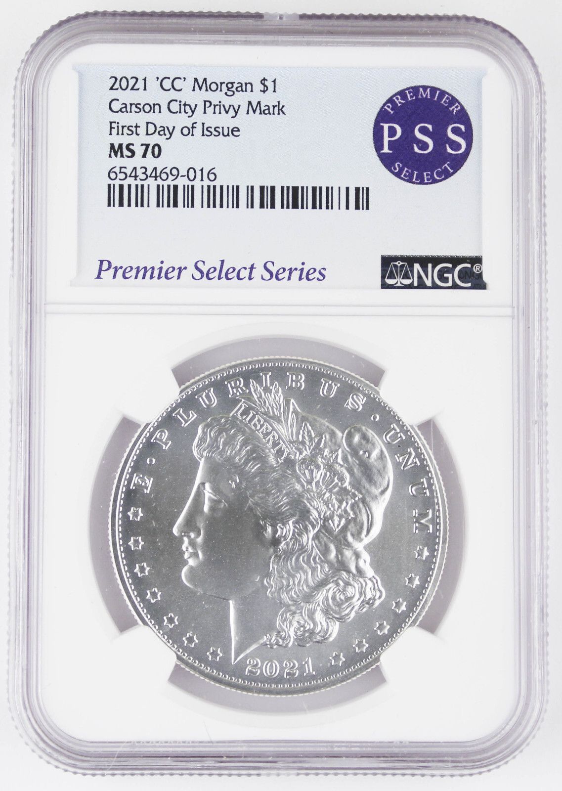 Morgan 2021 CC $1 Silver Dollar Carson City NGC MS70 First Day of Issue Premier