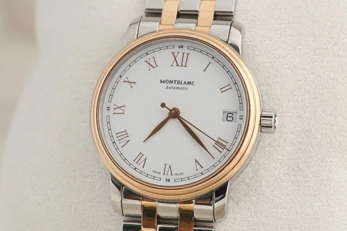 MONT BLANC モンブラン トラディション ローズゴールド スチール ボーイ サイズ オートマチック