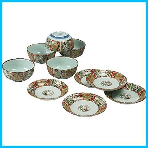 【特価セール】皿:Φ11.3x2小付:Φ9.5x4.3cm 錦古伊万里 マルチ 皿小付セット 有田焼 ランチャンRanchant) 日本製 RAO3Z