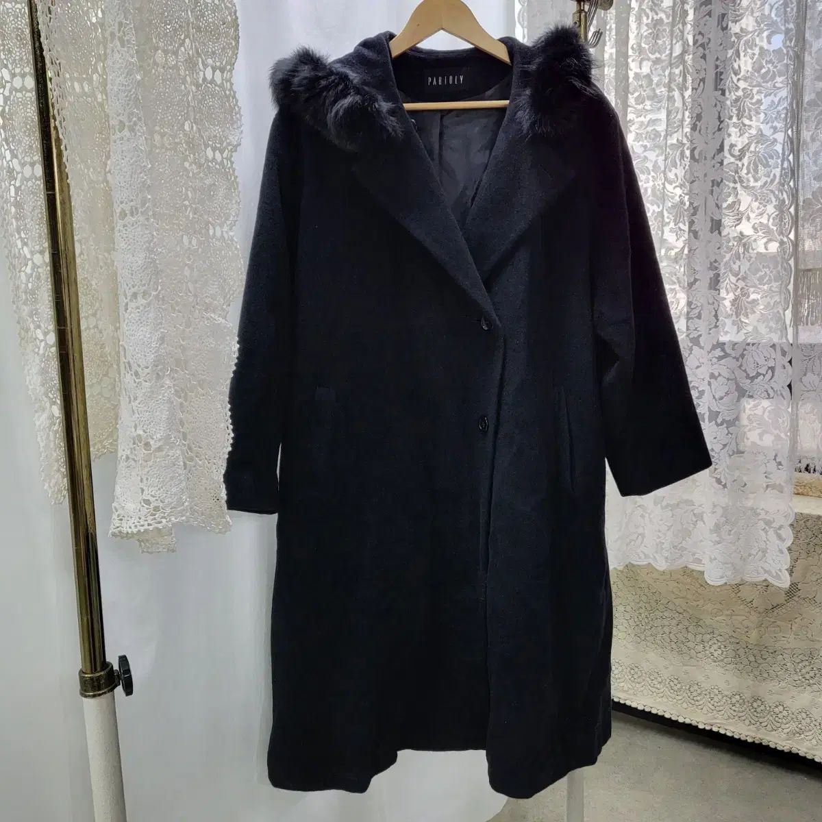 ヴィンテージ カシミア ウール ポリ オーバコート