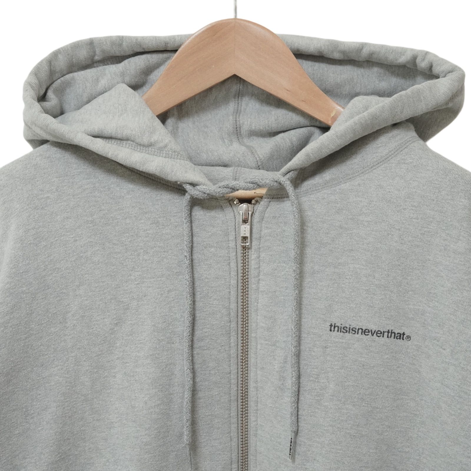 美品 thisisneverthat ジップパーカー XL グレー 00s ロゴ
