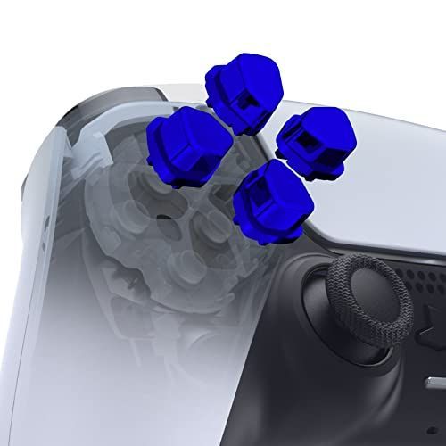 クロームブルー eXtremeRate ps5コントローラーに対応用人間工学に基づいた分割十字キーボタン（SDPボタン）、ps5用独立した方向ボタン、ps4全モデルコントローラーに対応用分割十字キーボタン