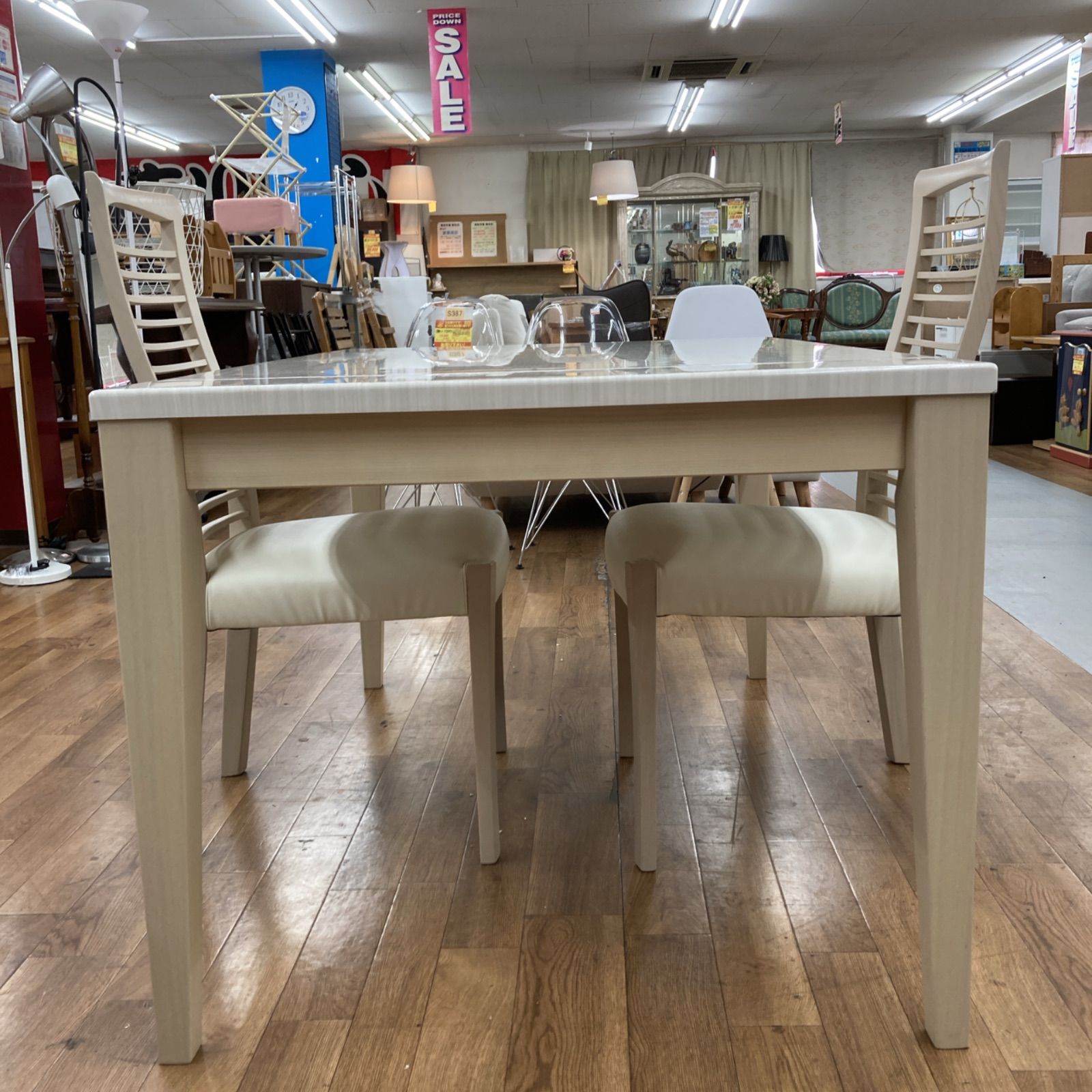 伸長式ダイニング3点セット