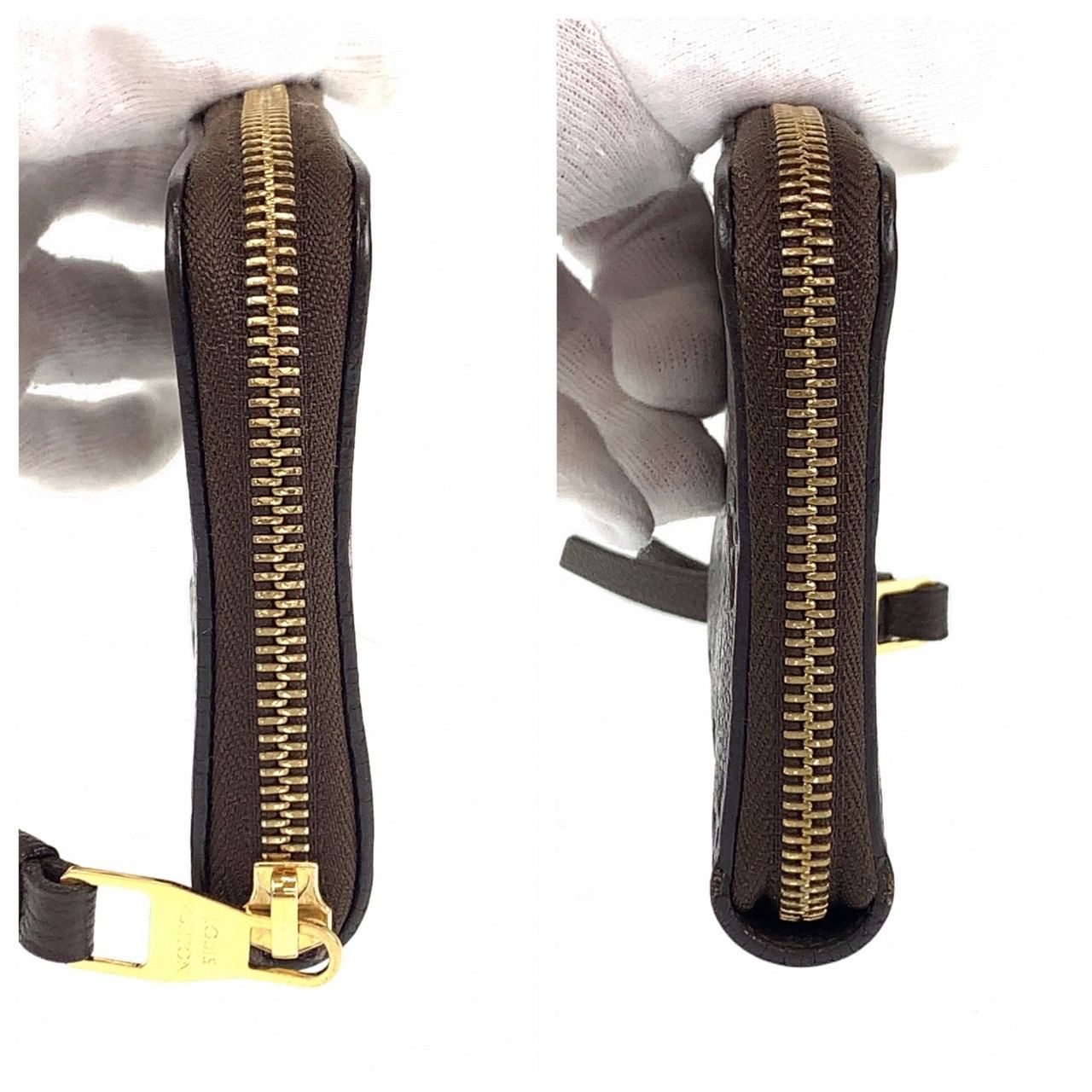 美品 LOUIS VUITTON ルイヴィトン モノグラム アンプラント ポルトフォイユ スクレット コンパクト ブラウン 茶 レザー M60386 二つ折り財布 ラウンドジップ ラウンドファスナー レディース 401998 【中古】 美品 LOUIS VUITTON ルイヴィトン モノグラム アンプラント