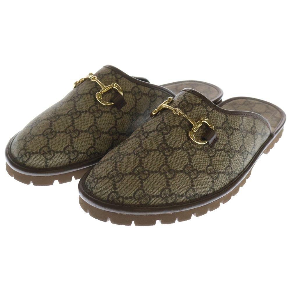 GUCCI グッチ GGスプリーム ホースビット サンダル ミュール ブラウン 655571