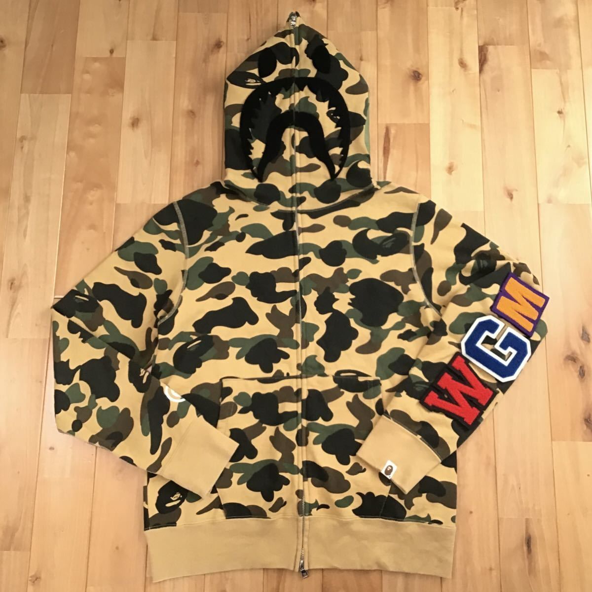 DETACHABLE シャーク パーカー Mサイズ shark full zip hoodie a bathing ape BAPE 1st camo  yellow エイプ ベイプ アベイシングエイプ - メルカリ