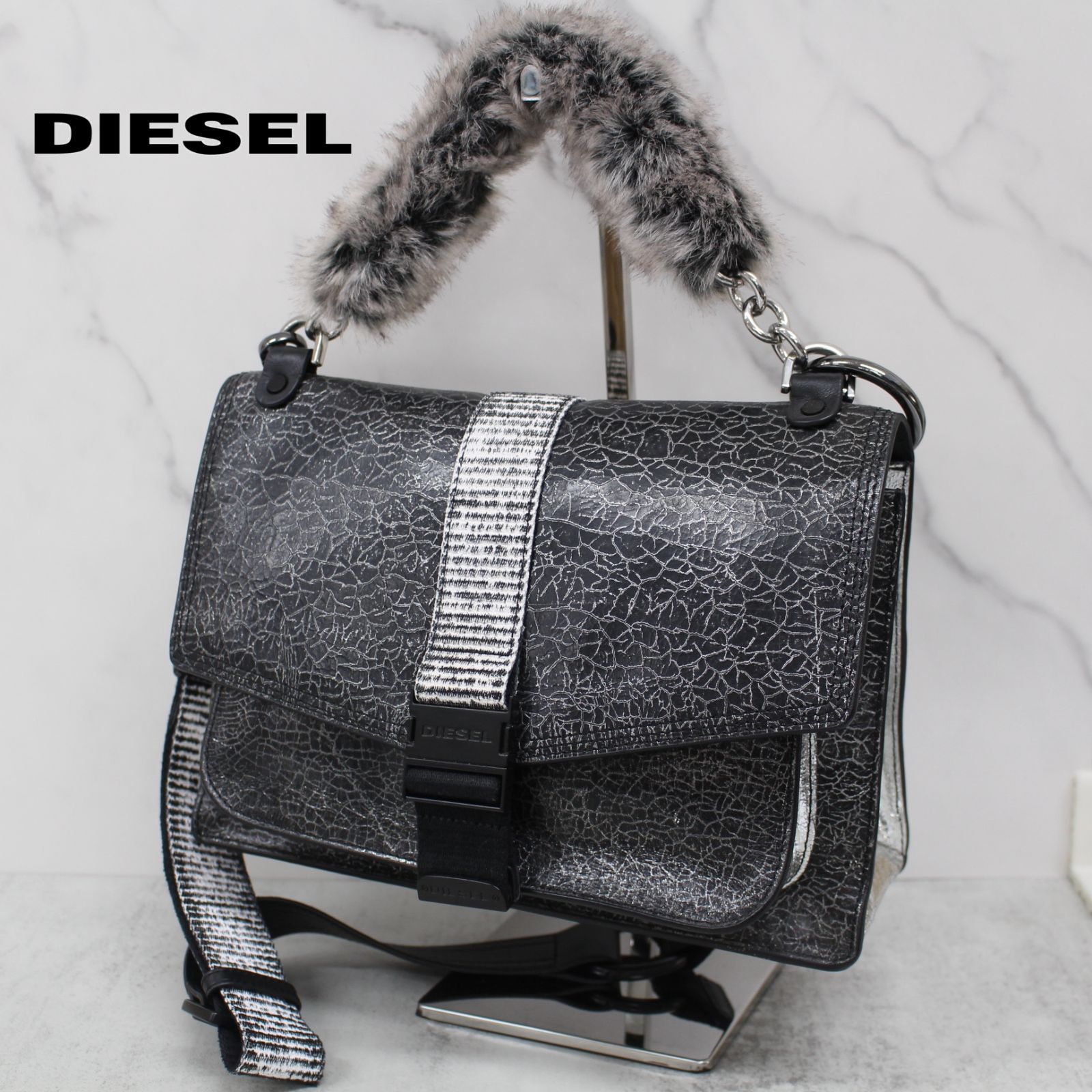 S005)【美品/参考4.3万】DIESEL/ディーゼル ショルダーバッグ レザー 