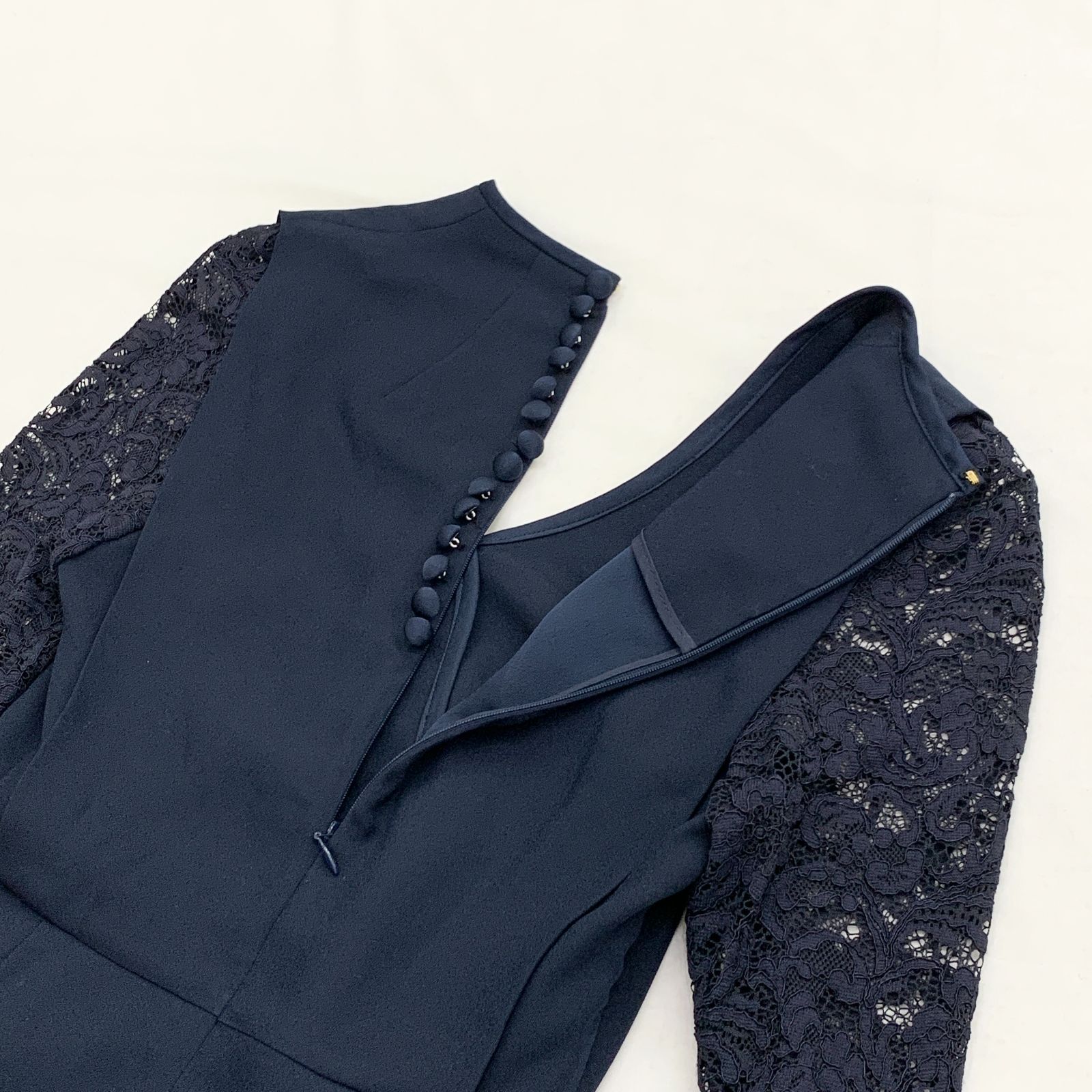 Mame Kurogouchi マメクロゴウチ Lace Sleeves I-Line Dress レース