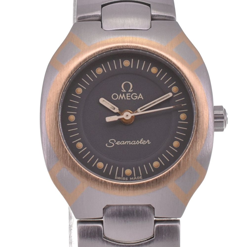 オメガ OMEGA シーマスター ポラリス K18 ベゼル クォーツ レディース
