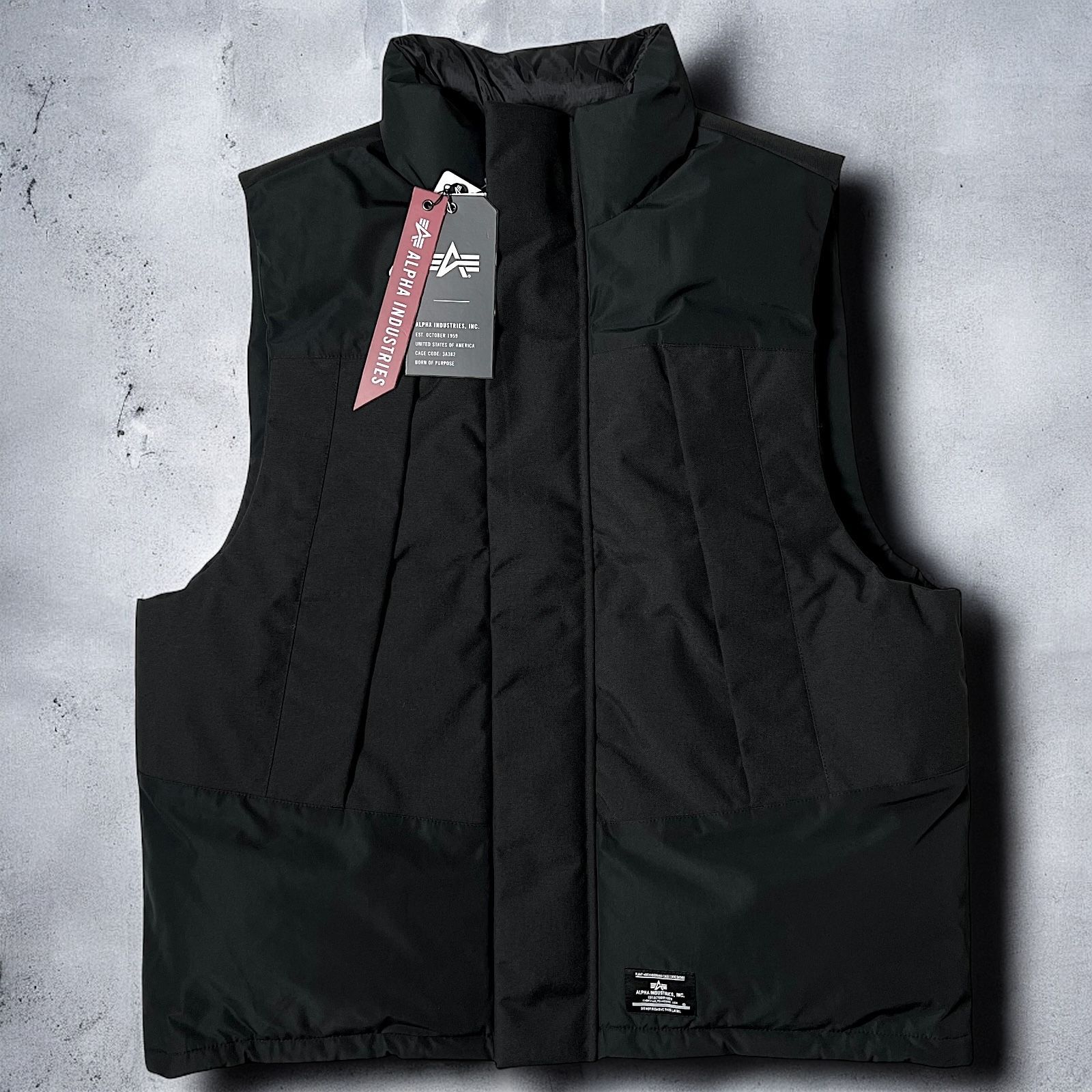 アルファインダストリーズ ダウンベスト ナイロン M ブラック Alpha Industries（アルファ・インダストリーズ） ダウンベスト ベスト