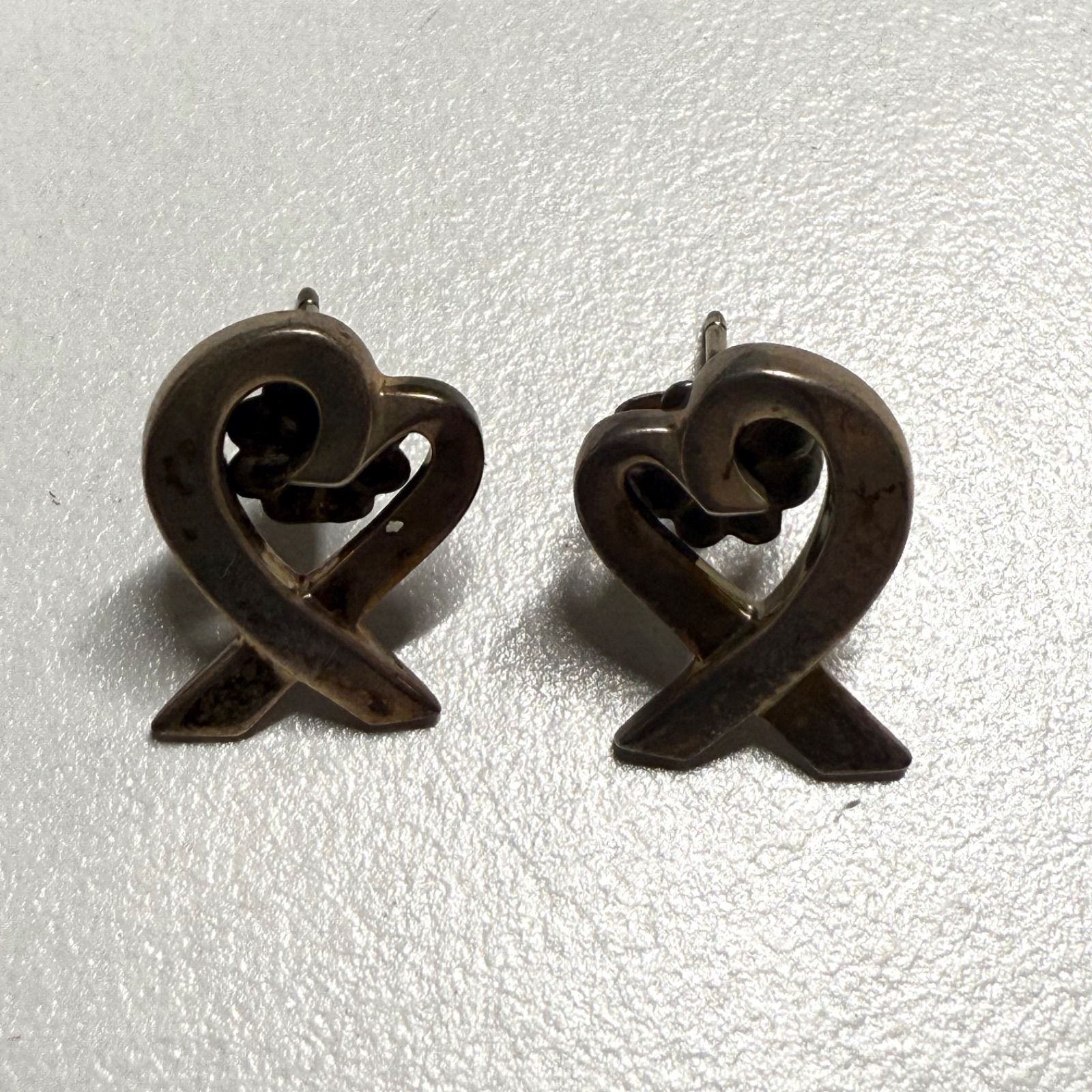 中古品】Tiffany＆Co. ティファニー ラビングハート ピアス シルバー