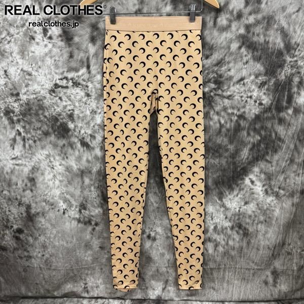 Marine serre|マリーンセル MOON PRINTED JERSEY STIRRUP LEGGINGS|ムーンプリント ジャージー スターラップ レギンス|タン|S