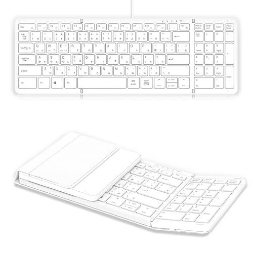 ホワイト Omikamo キーボード ワイヤレス 日本語配列 ipad キーボード