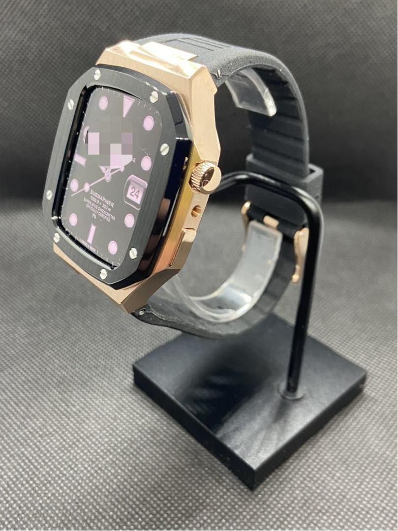 45mm 専用 apple watch メタル ラバーベルト カスタム 金属 - メルカリ