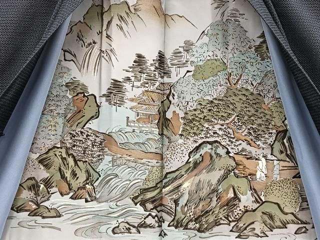 平和屋着物○本場大島紬 白大島 100亀甲 総詰め ロング丈 正絹 逸品