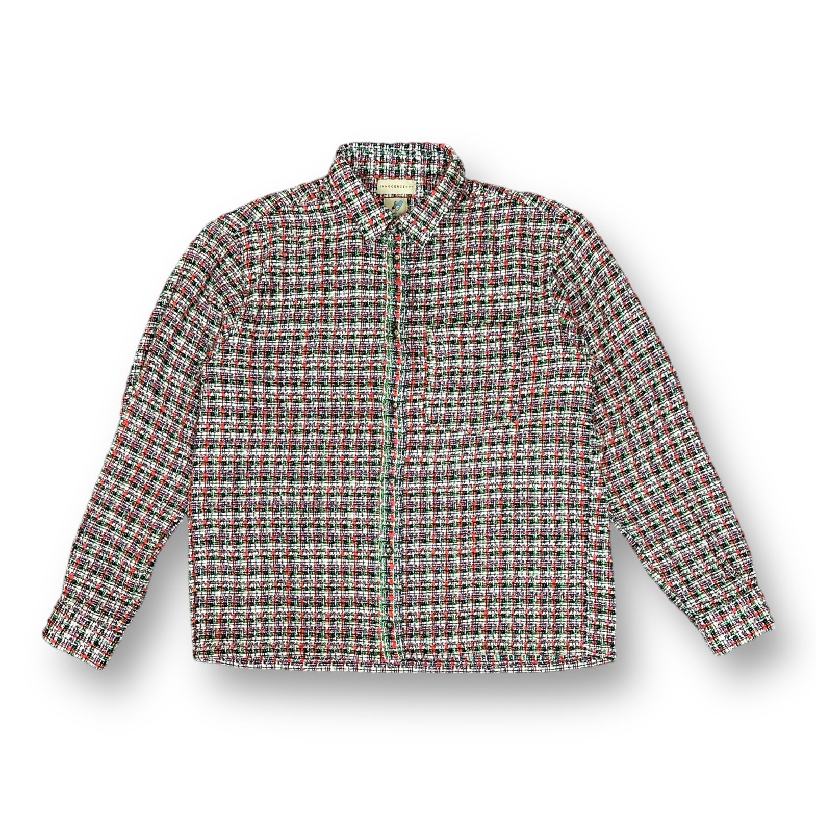 美品 INNOCENCE NYC TWEED SHIRT ツイードシャツ イノセンス XL
