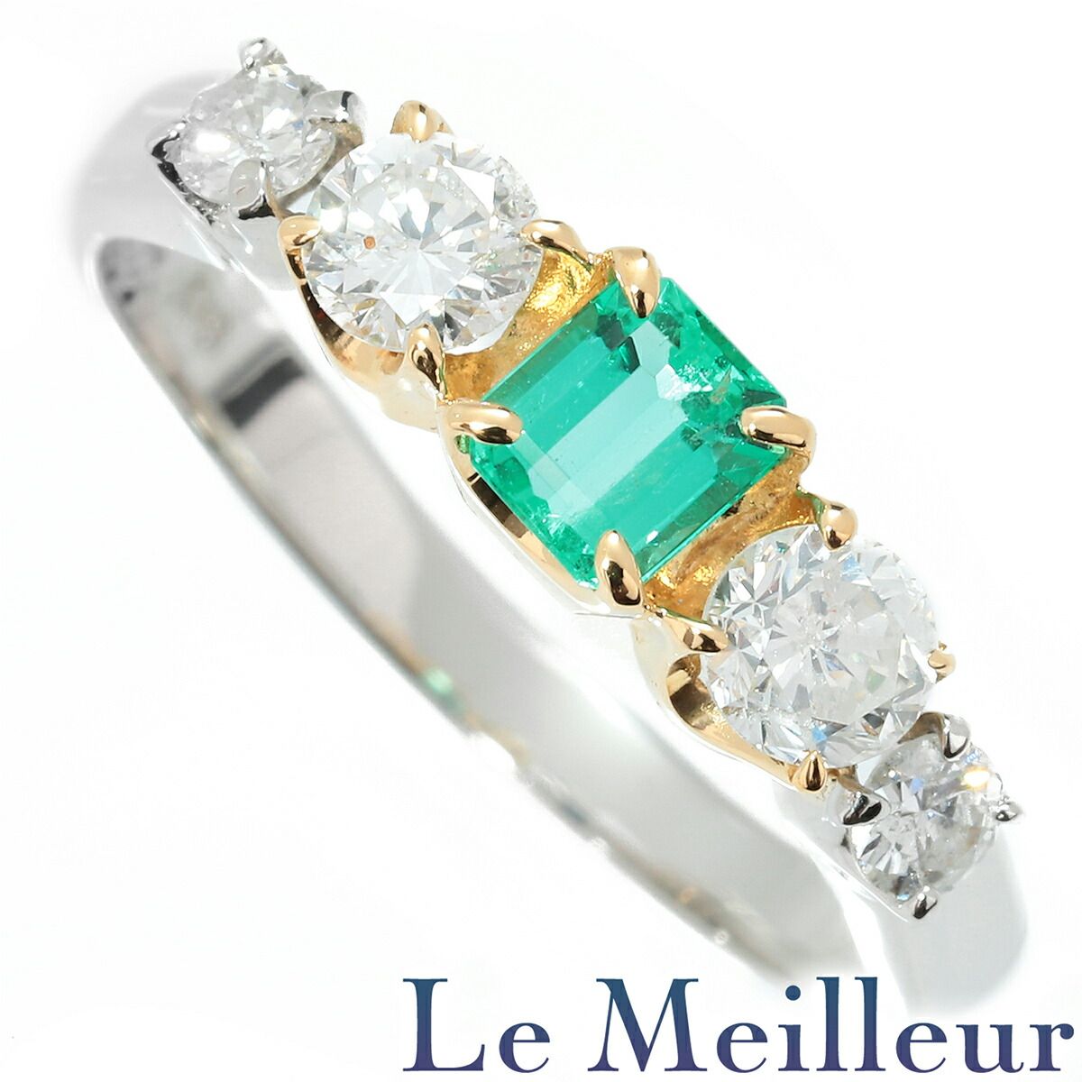 リング SIクラス 指輪 エメラルド 0.27ct ダイヤモンド 0.525ct Pt900  