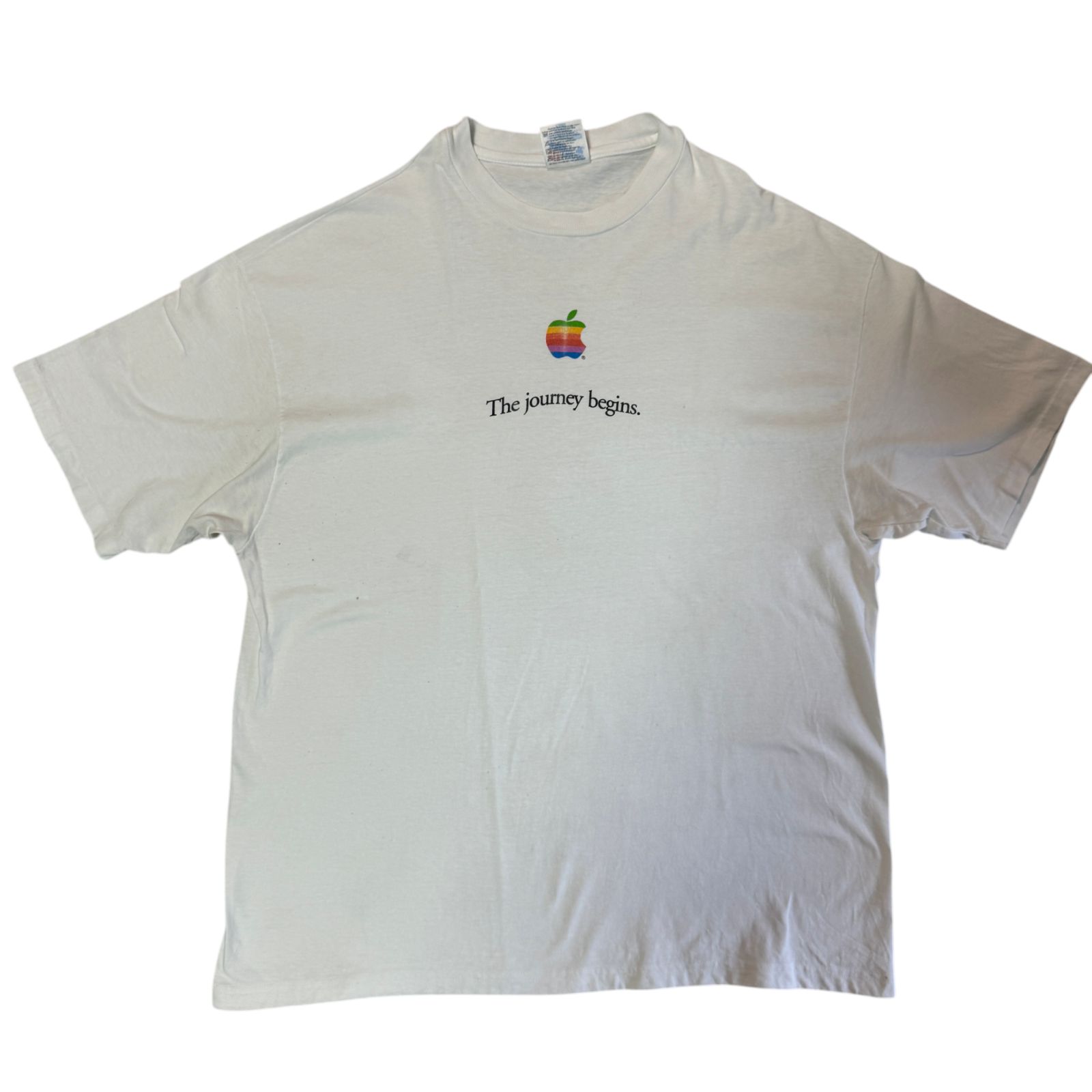 90s Apple Tシャツ XLサイズ アップル レインボーロゴ IT企業T