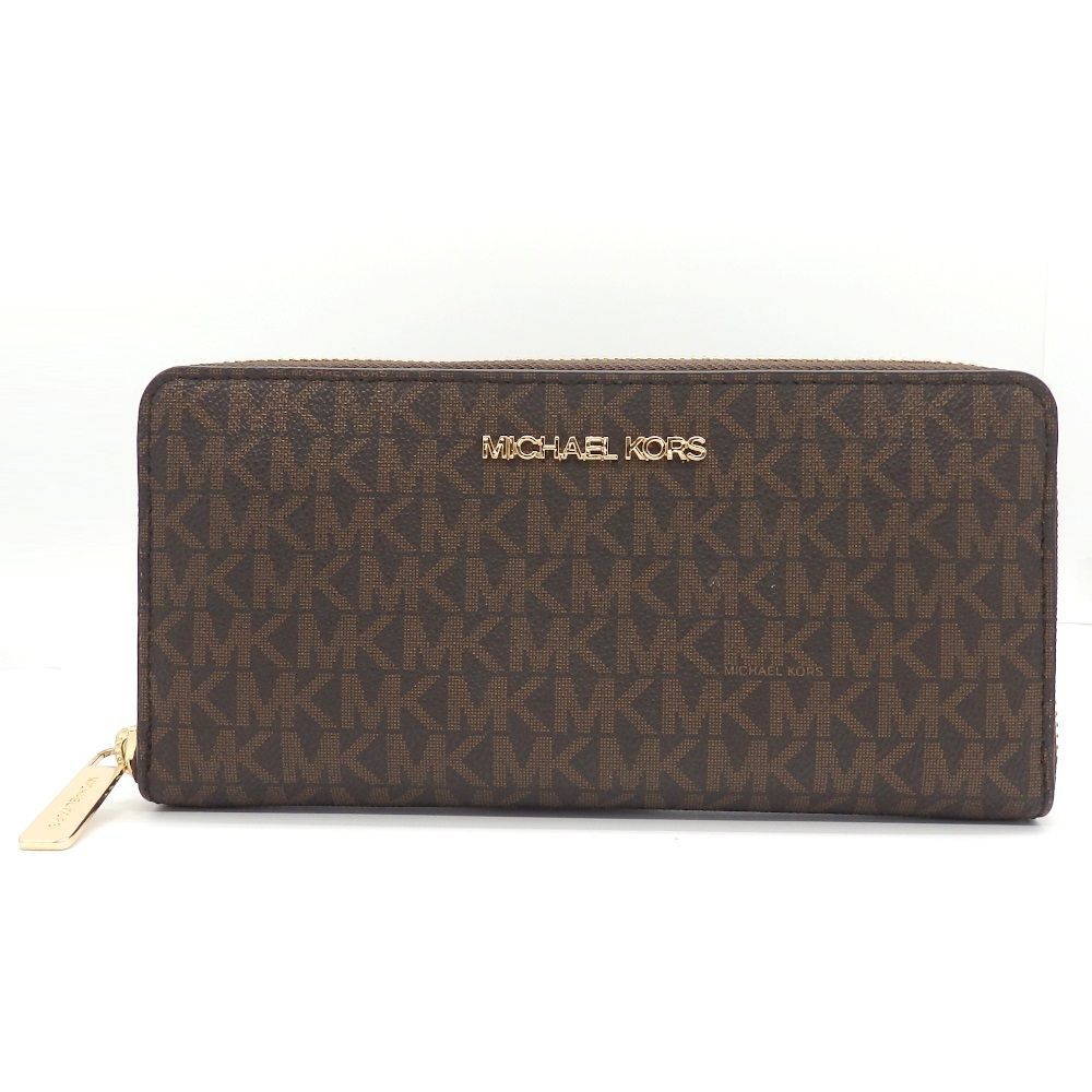 MICHAEL KORS】マイケルコース 長財布 35F8GTVE9B ブラウン 中古 美品 ラウンドファスナー 財布 質屋 メルカリShops