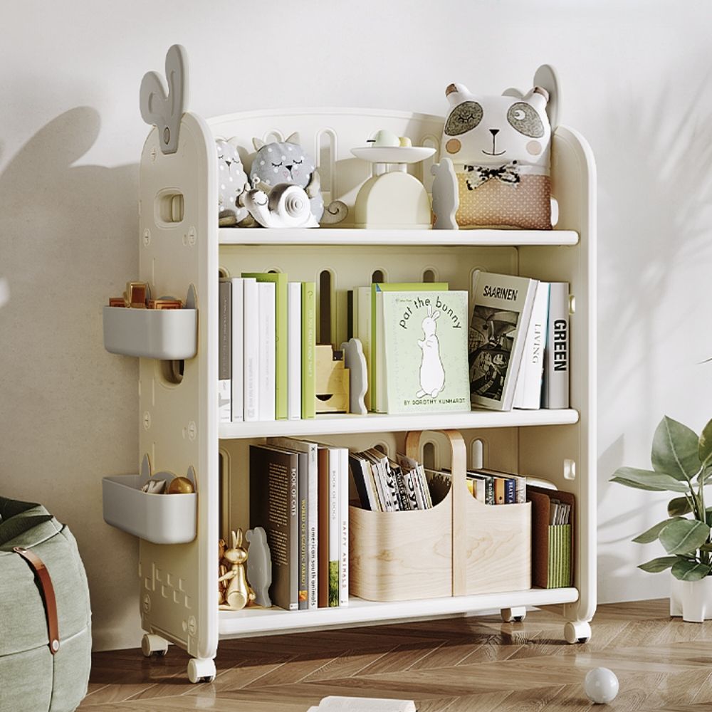 両面使える 絵本棚 おもちゃ収納 本立て ブックシェルフ 子ども キッズ おもちゃラック 360度キャスター お片付け習慣 HDPE 安全 保育園