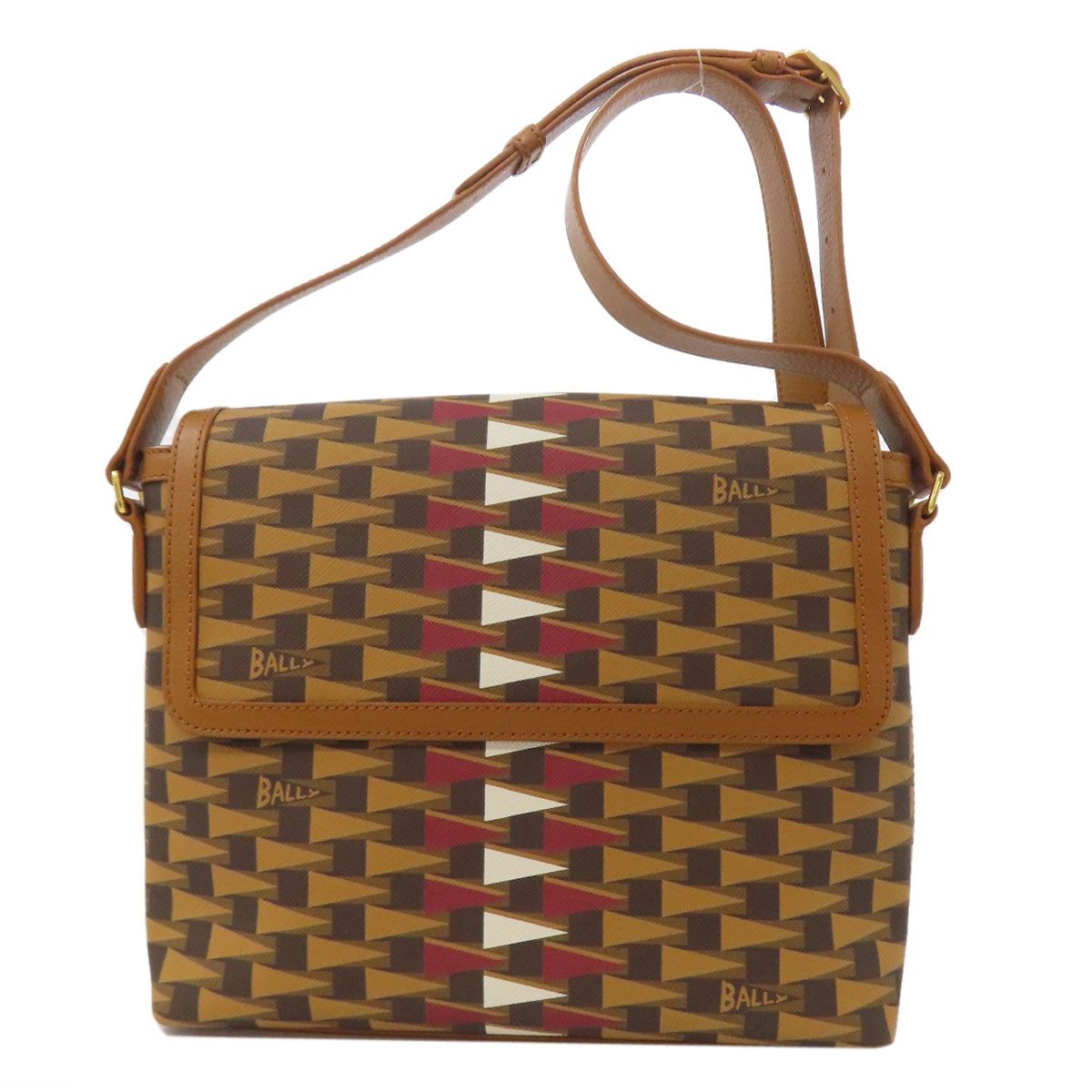 BALLY バリー 総柄 ショルダーバッグ PVC レディース