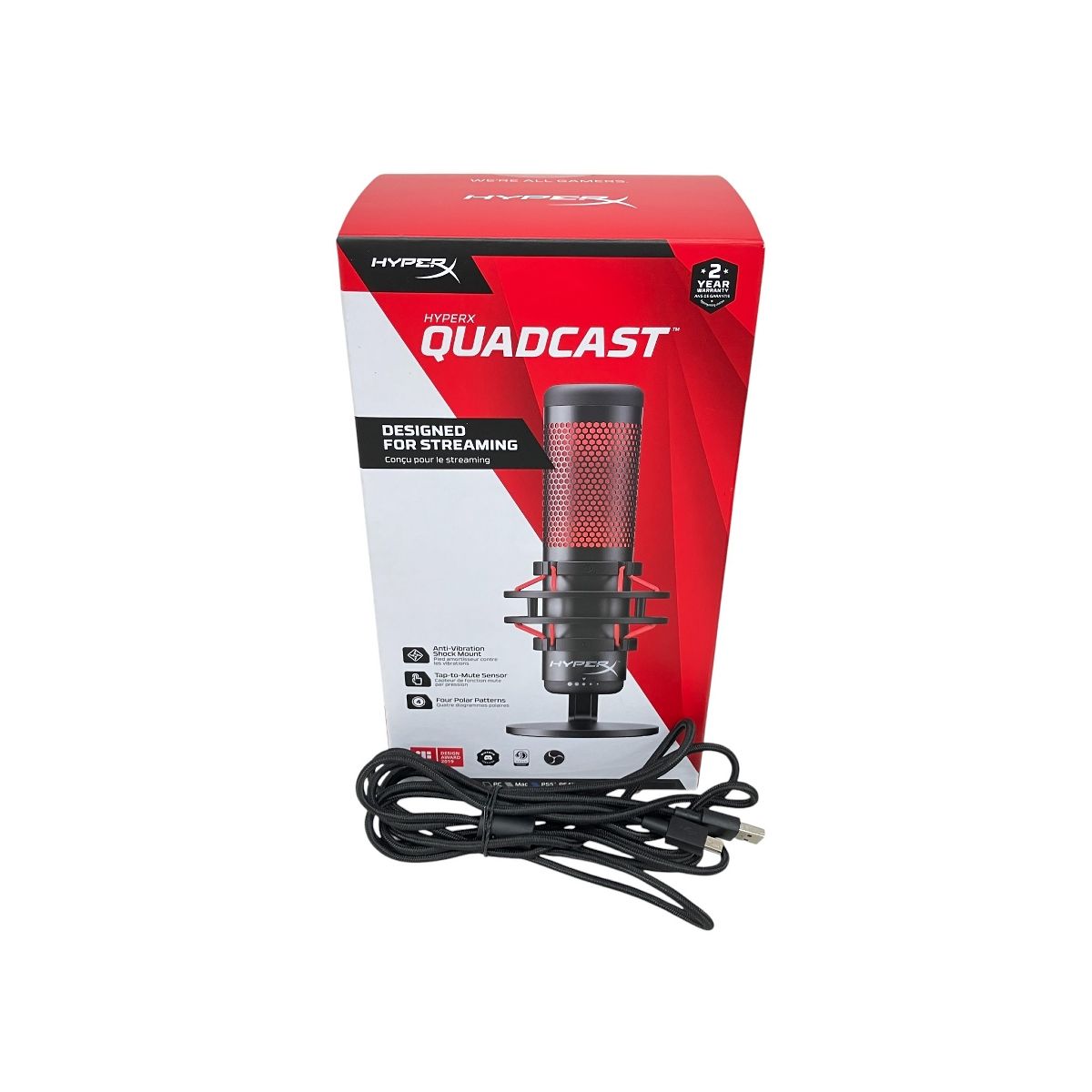 HYPERX HX-MICQC-BK QUADCAST コンデンサーマイク 音響機材 K10502973