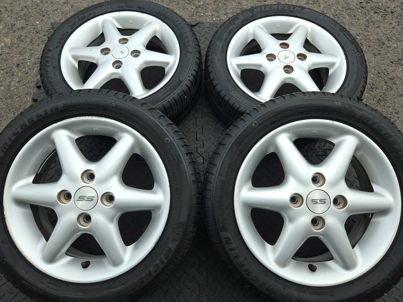 ラパンSS 純正アルミホイールセット 14インチ　4本セット スズキ ラパン SS 純正 アルミホイール 22年製タイヤ 165/55R14 14×4.5