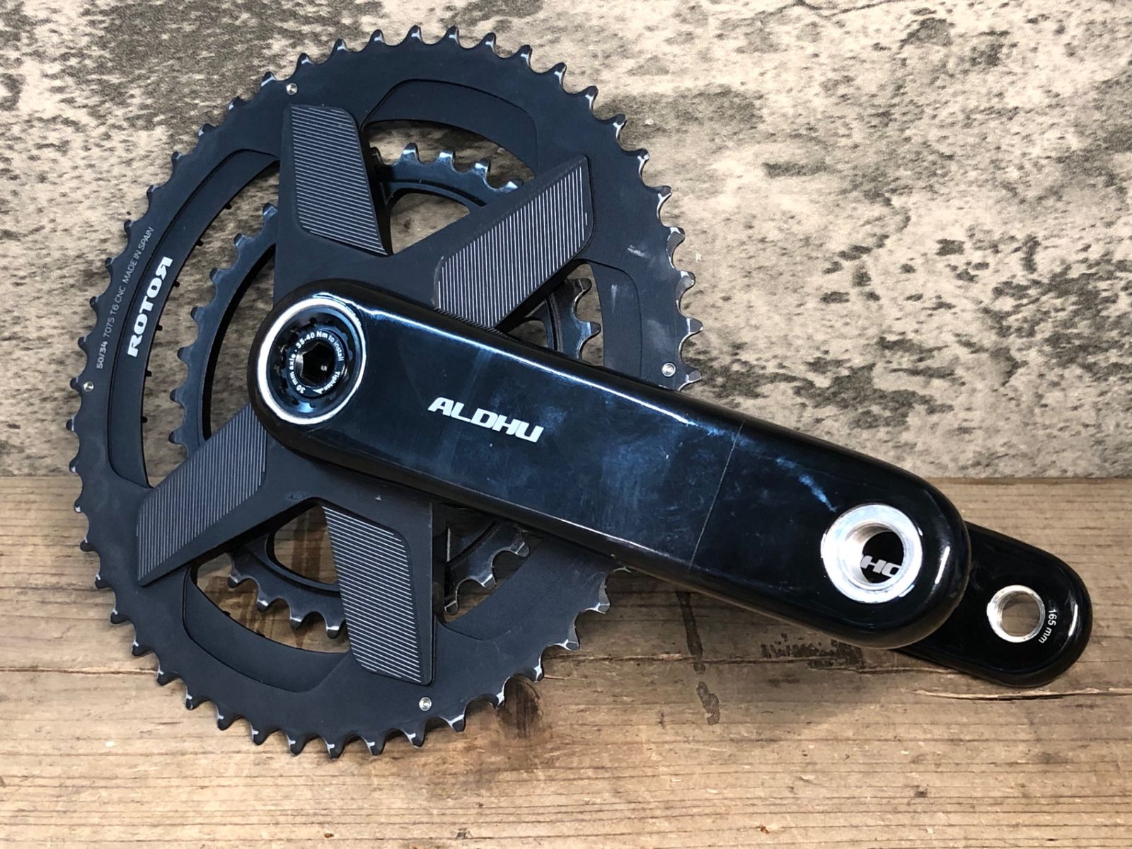 ID670 ローター ROTOR ALDHU CARBON カーボン クランクセット 165mm 50 34 ROAD AXLE Φ30