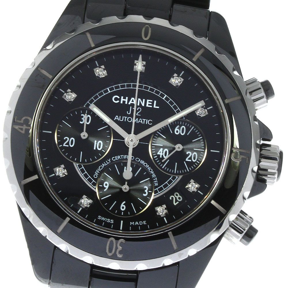シャネル CHANEL H2419 J12 黒セラミック 9Pダイヤ 自動巻き メンズ