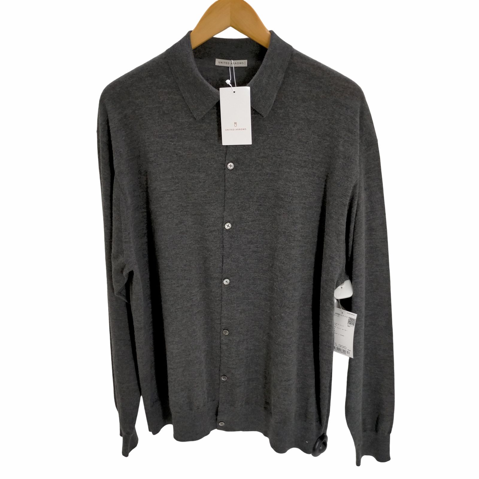 united arrows カシミヤ ハイゲージニット ポロカーディガン