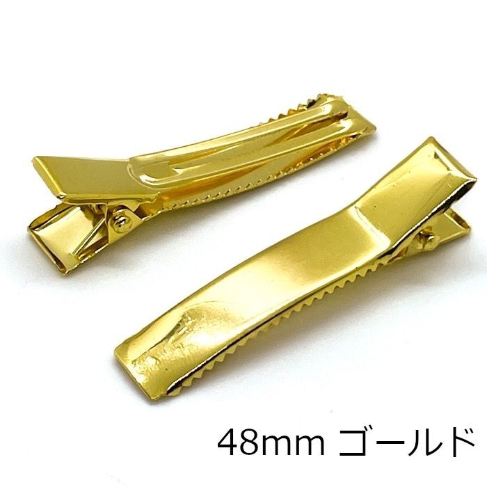 ヘアクリップ 6個セット ゴールド シルバー 60mm 48mm 金属製 やっとこ