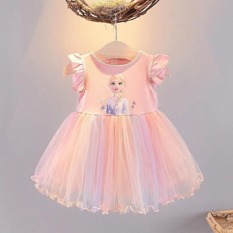 A3人気商品 ピンク エルサ ドレス 子供 　女の子　ワンピース 120