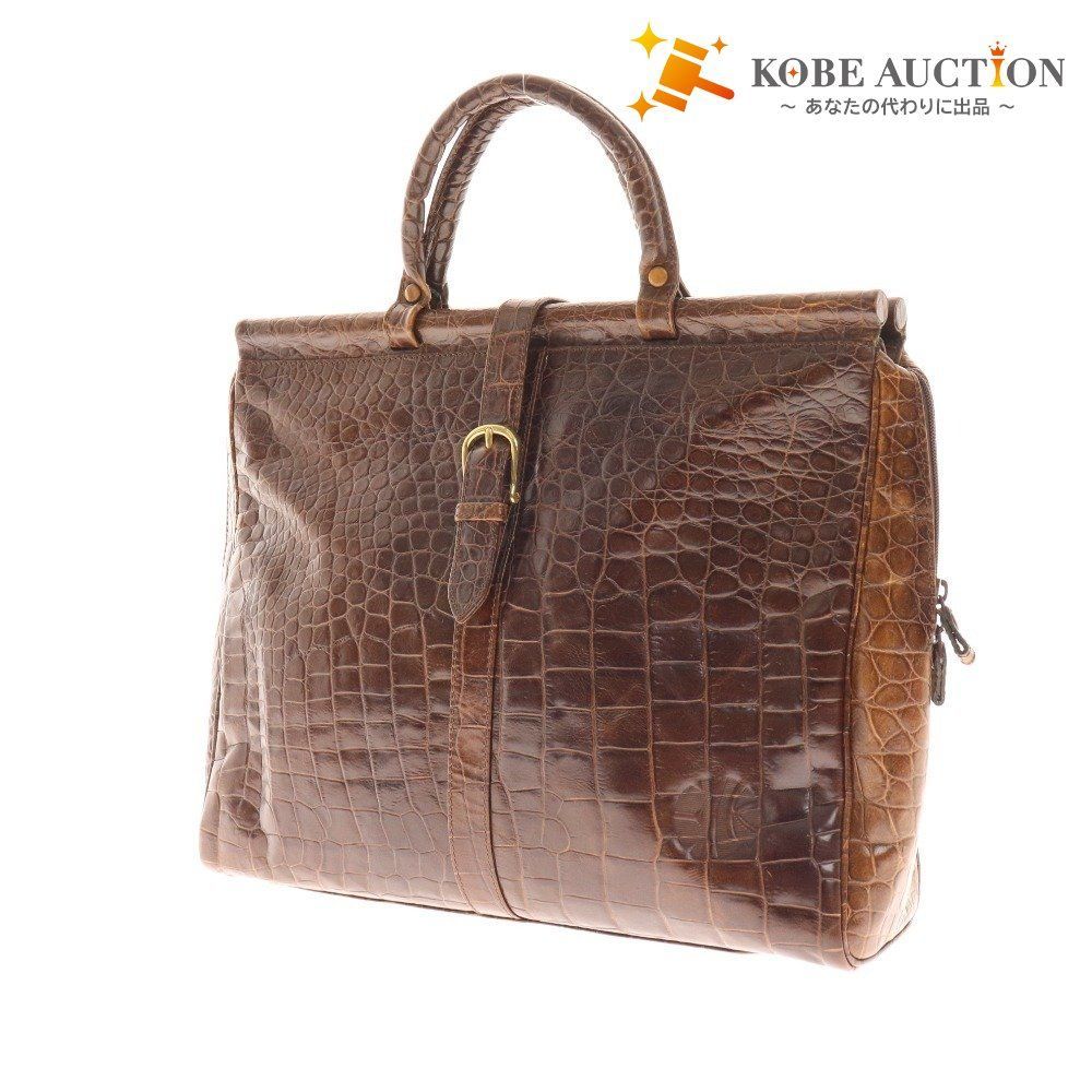 【美品】LOEWE エンリケロエベナッペ クロコ型押し ダレスバッグ ビジネス 美品】LOEWE エンリケロエベナッペ クロコ型押し ダレスバッグ